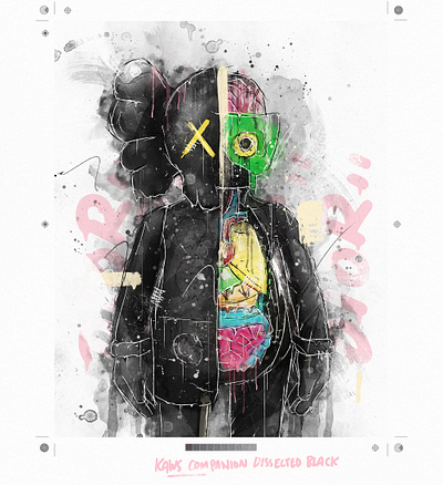 KAWS Companion Dissected Black branding design digitalart graphic design illustration type typography