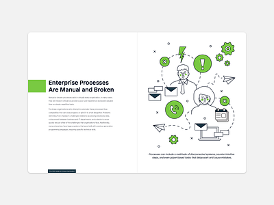 Enterprise Processes are Manual & Broken adobe illustrator ai communication conflict design ebook enterprise gears illustration intelligent automation layout low code mendix spot illustration systems tech technology typography vector vector illustration