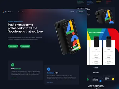 Google pixel 4a 4a branding design flat google logo minimal mobile pixel typography ui ux vector web website website concept website design