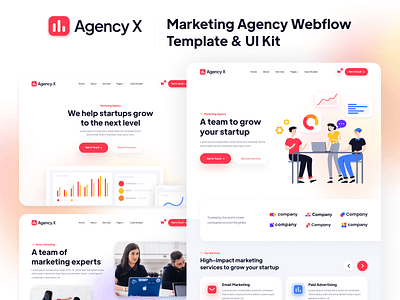 Presentation - Agency X | Marketing Agency Webflow Template agencies agency freelancer home homepage landing landing page landingpage marketing studio template web design webdesign webflow website