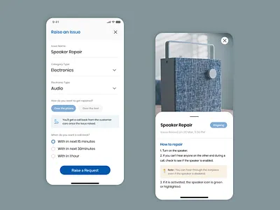 Product Repair Design adobe xd adobexd android app design ios minimal mobile ui ux
