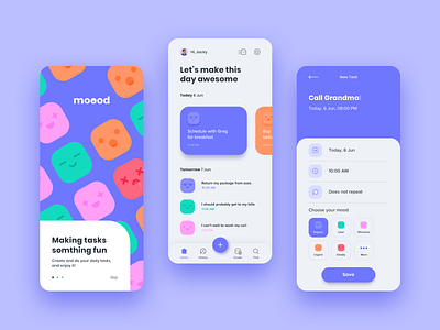 moood app design mobile app mood tasks app to do app ui ui design ux ux design