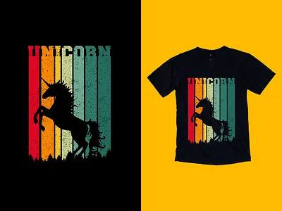 Unicorn T-Shirt Design amazon kindle bulk tshirt design create tshirt design custom tshirt illustration merch design t shirt t shirt design trendy tshirt typography unicorn vintage vintage retro design