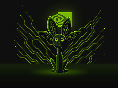 NVIDIA STUDIO Playoff - Unofficial Mascot digital art dribbble playoff illustration illustrations illustrator mascot mythical creature nvidia nvidia studio playoffs technology