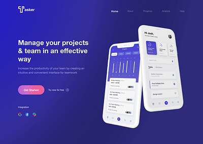Tasker-Team Management app design app color dashboard design desktop design flat logo minimal simple task management task manager team ui ux work