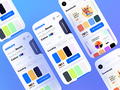 Color Palette App 3d modeling app clean color palette designchallenge designer designs flat icon illustration illustrator minimal mobile ui ux uxui vector web website