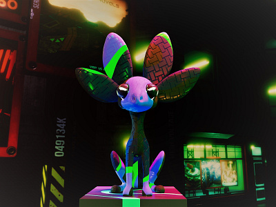 NVIDIA Studio Unofficial Mascot 3d 3d art arnold cyber cyberpunk design mascot mascot design maya 3d neon nvidia