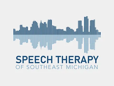 Detroit Skyline Speech Waveform brand design branding design detroit graphic design illustration logo logo design michigan skyline speech therapy waveform