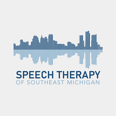 Detroit Skyline Speech Waveform brand design branding design detroit graphic design illustration logo logo design michigan skyline speech therapy waveform