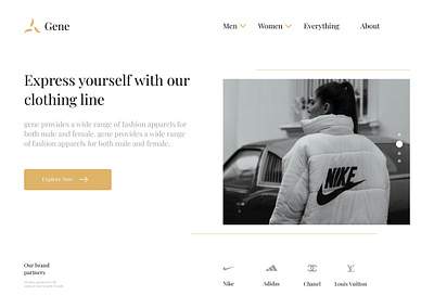 Gene - Fashion wears landing page design designer fashion grids men nude design ui wears women