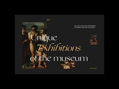 Gallerie dell'Accademia di Venezia. Exhibitions animation app branding clean design minimal ui ux web website