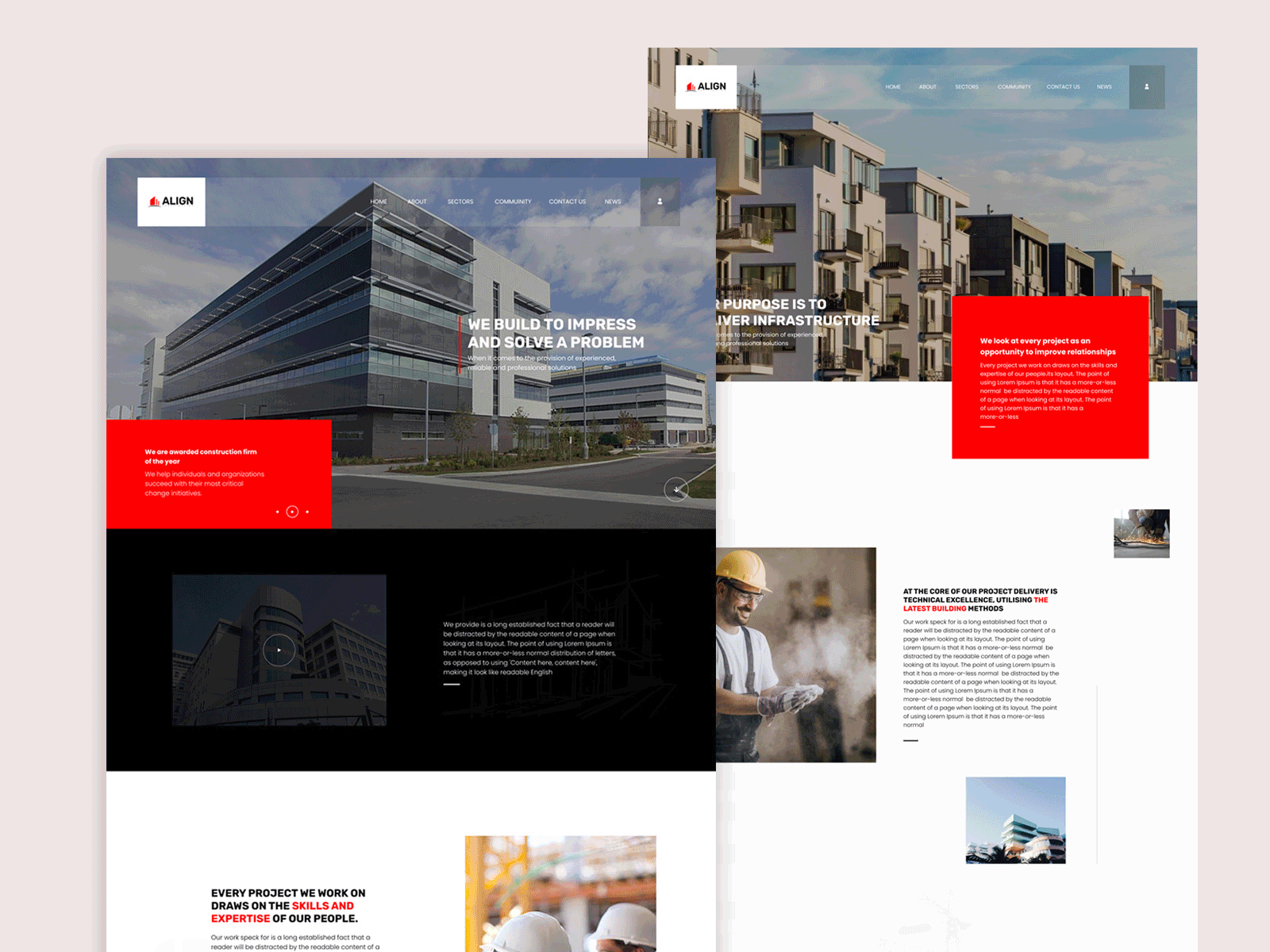 Construction company website construction construction company design homepage landing page minimal ui uiux design ux web webdesign