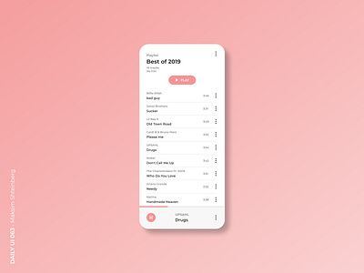 Daily UI Challenge 063 - Best of 2019 app best of best of 2015 dailyui design music playlist ui