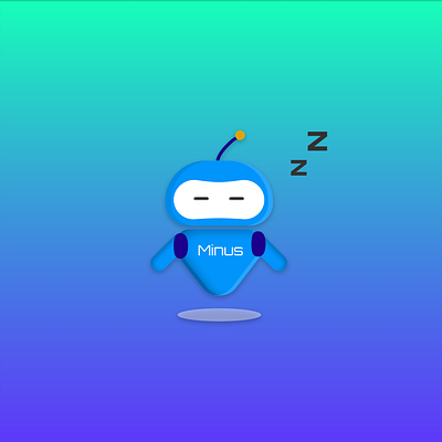 Minus - Sleeping design illustration robot sleep ui vector