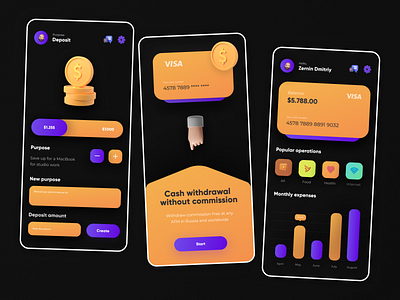 Banking App app design minimal ui ux вебдизайн