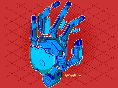 Evan's Hand adobe illustrator assembly exploded view hand isometric isometric design robotics tech technical drawing technical illustration vector graphics