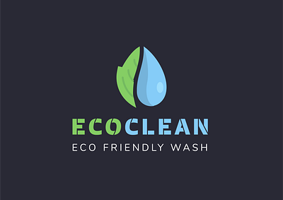 ECOCLEAN branding cleaning logo design flat icon icons logo logodesign water logo