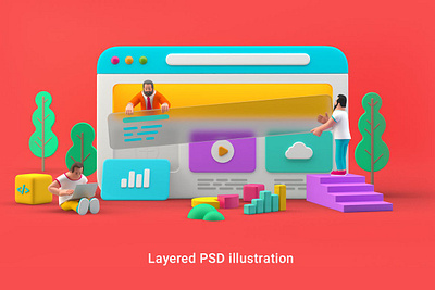 Webdesign UI UX website 3D illustration 3d 3d animation 3d art 3d character 3d illustration agency app concept conceptual flat illustration page ui ux ui design uidesign uiux ux ux design vector web