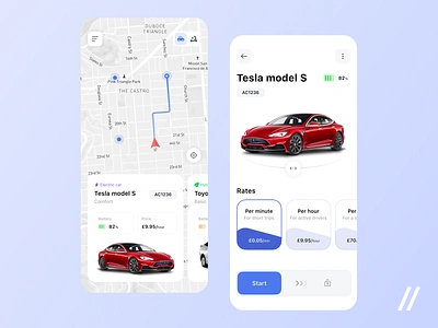 Car Sharing App android app animation app app interaction car car sharing carsharing design gps interaction ios mobile map mobile mobile app mobile ui rent ui uiux ux