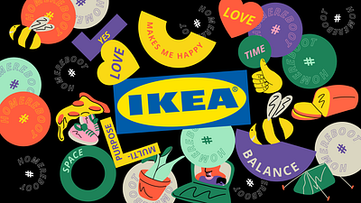 IKEA Life at Home report 2020 branding home ikea illustatration life at home reboot report sticker branding stickers visual identity