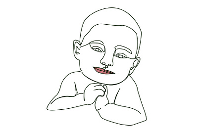 Baby one line art design flyer illustration line art logo one line art poster ui ux vector