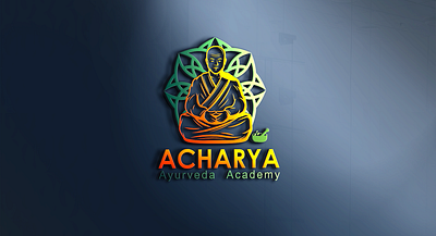 Acharya Ayurveda Academy Logo branding illustration logo