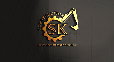 Sk Construction Logo branding illustration logo