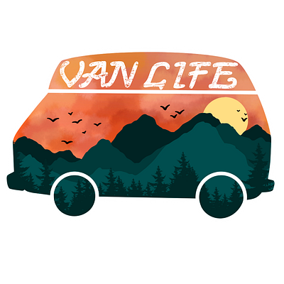 Vanlife art design explore graphicdesign illustration sticker travel vanlife