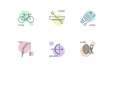 Parks and Rec Icons active adventure icon design icon set iconography icons minimal nature outside parks parks and rec recreation sport