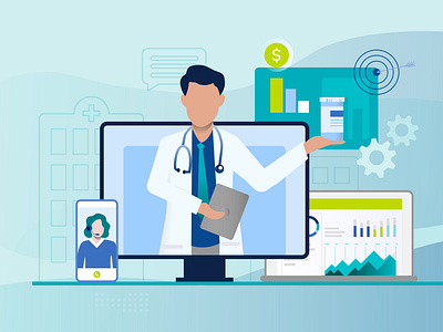 Website Illustration doctor health healthcare illustration mobile platform telehealth vector web