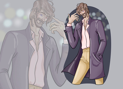 Red & Purple adobe adobe illustrator character character design digital art illustraion illustration art illustrator man man character modern modern man procreate procreate art purple raincoat