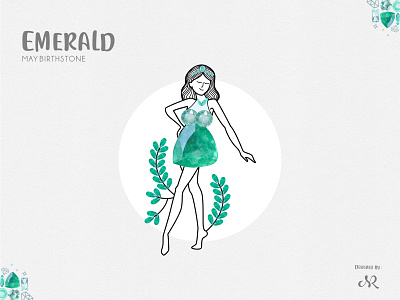 Emerald - May Birthstone Character birthstone character character design characterdesign characters creative design design art designs graphicdesign line art lineart linework