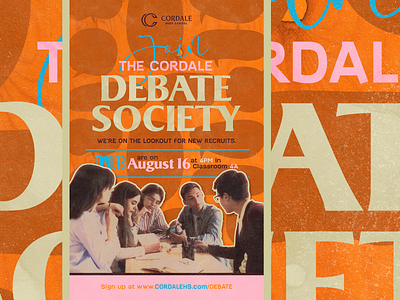 Debate society academics ad banner canva club debate design high school poster school