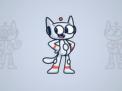 PerfBuddy Mascot animation 2d adobe after effect brand cat clean creative flat grey identity logo mascot minimal modern report robot simple slider