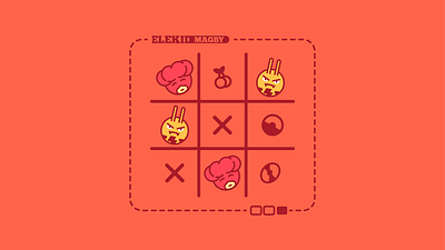 Elekid & Magby | Pokemon Tic-Tac-Toe creature design elekid flat design graphic design illustration illustrator magby photoshop pokemon tic tac toe vector