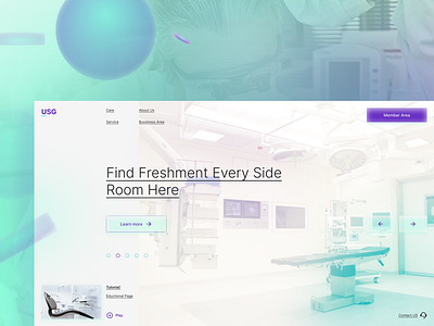 USG Website | Freebie classy clean colorful glass effect glassmorphism gradient health healthy learning membership minimalist modern tutorial uiux usg ux website zalepik