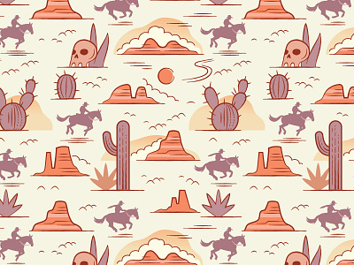 Wild West Pattern cowboy desert digital illustration pattern surface design surface pattern vector west western