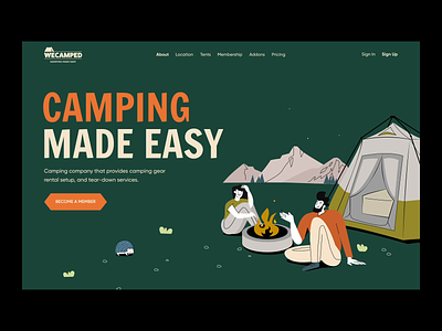 The We Camped Redesign animation animtion design interaction landing landing website ui user experience user interface ux web web site design website website animation