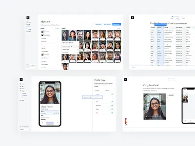 Names & Faces - Organization management app clean design minimal typography ui web