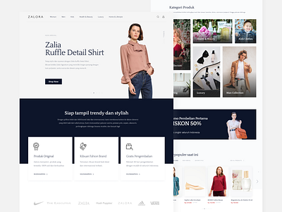 Redesign Zalora's Landing Page black white exploration fashion fashion brand minimal redesign uidesign webdesign website