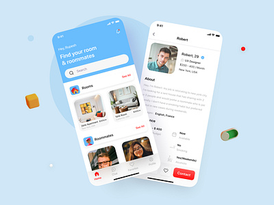 Find Room & Roommate App apartament app design design findroom flat interface ios app iphone app minimal mobile app design mobile ui modern rent rental app roommates ui ui design ux ux design