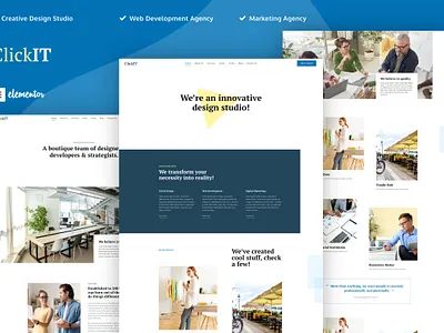 ClickIT - Creative Digital Agency Elementor Template Kit agency blog business consulting creative agency digital agency digital marketing modern design page builder portfolio responsive start up tech business