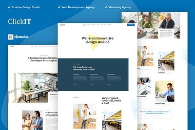 ClickIT - Creative Digital Agency Elementor Template Kit agency blog business consulting creative agency digital agency digital marketing modern design page builder portfolio responsive start up tech business