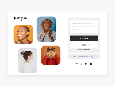 Instagram Login Page design ig ig login ig web ig website instagram instagram login instagram web instagram website login design login form login page login screen ui uidesign uiux ux uxdesign