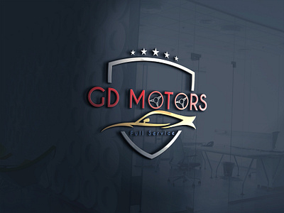 GD Motors Logo UK branding illustration logo vector