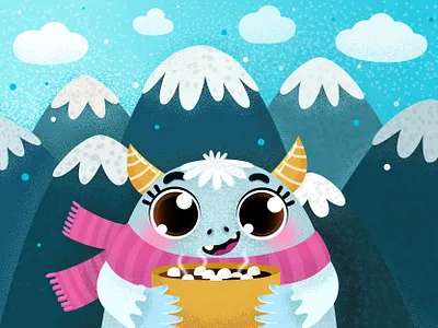 cute monster adobe illustrator cute cute art cute character cute illustration illustration illustrator marshmallow marshmallows monster monsters mountains vector vector art vector illustration vectorart vectors yeti