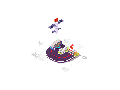 unmanned car car cartoon concept design eps illustration isometric isometric illustration low poly lowpoly shopping cart unmanned unmanned car vector web
