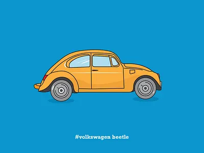 Volkswagen Beetle | Flat Illustration car cars color digital illustration dribbble flat illustration illustration illustration art illustration design minimal
