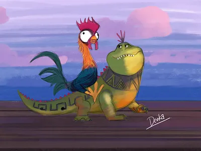 maui and hehe artist charachter design digital digitalart digitalpainting dribbble moana photoshop shot