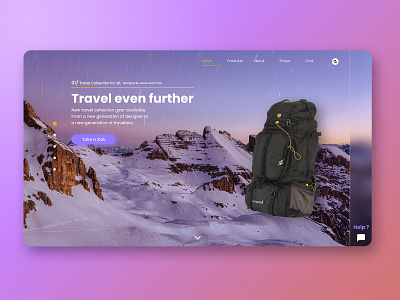 Travel Further adobe photoshop adobe xd design icon landingpage minimal typography ui web